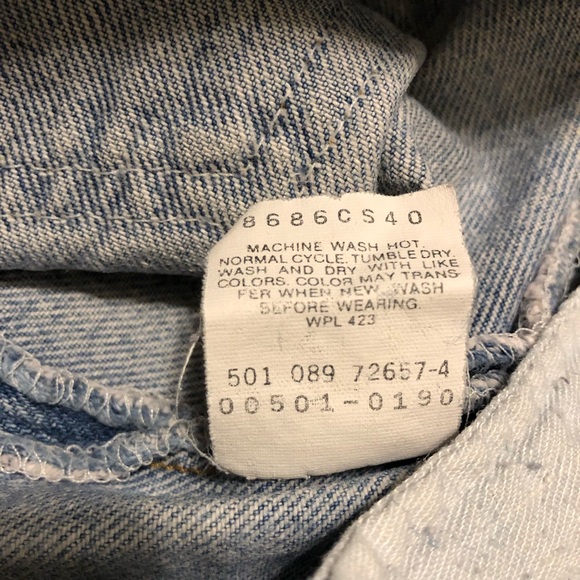 VINTAGE 1980s Levi’s 501 36x32 DISTRESSED DENIM JEANS MADE IN USA! READ!!! - Picture 6 of 11